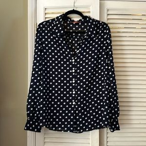 ModCloth Navy polka dot blouse